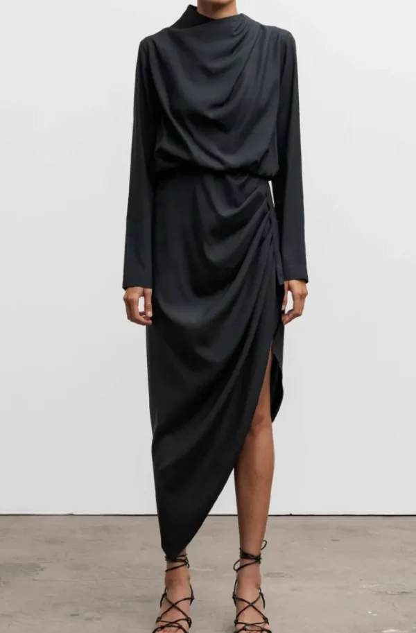 AHLVAR GALLERY - Jade Silk Dress - Black Clearance