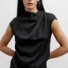 AHLVAR GALLERY - Lima Silk Top Black Fashion