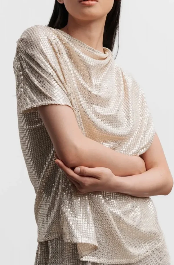 AHLVAR GALLERY - Milly Sequin Top - Cream Discount