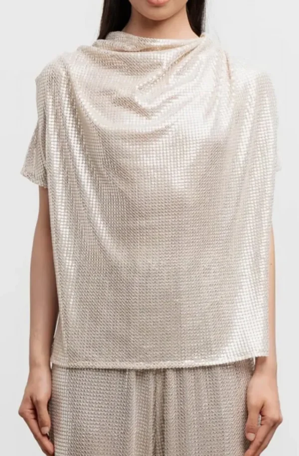 AHLVAR GALLERY - Milly Sequin Top - Cream Discount