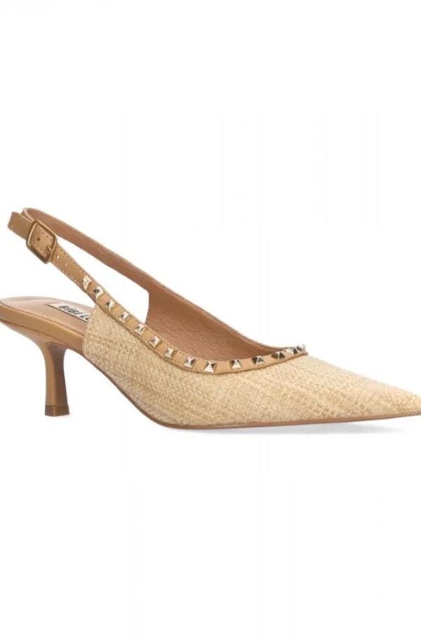 BIBI LOU - Slingback with heel - rafia and studs Clearance