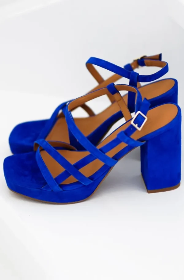 BILLI BI - sandalett platå 4721 - Royal Blue Best