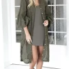 BLOND HOUR - Angelic Shirt Dress - Olive Clearance