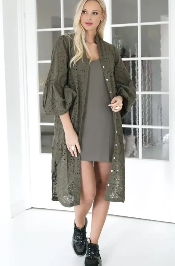 BLOND HOUR - Angelic Shirt Dress - Olive Clearance