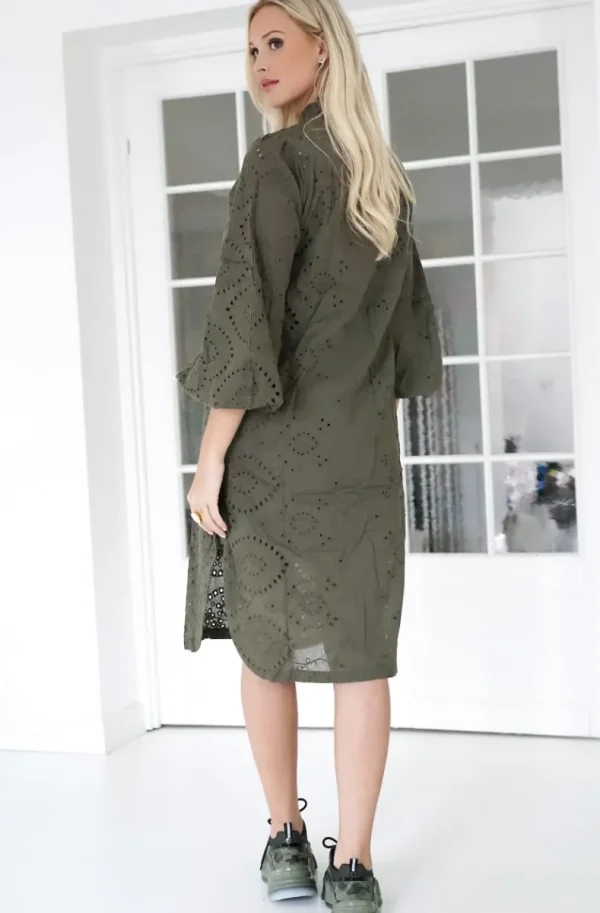 BLOND HOUR - Angelic Shirt Dress - Olive Clearance