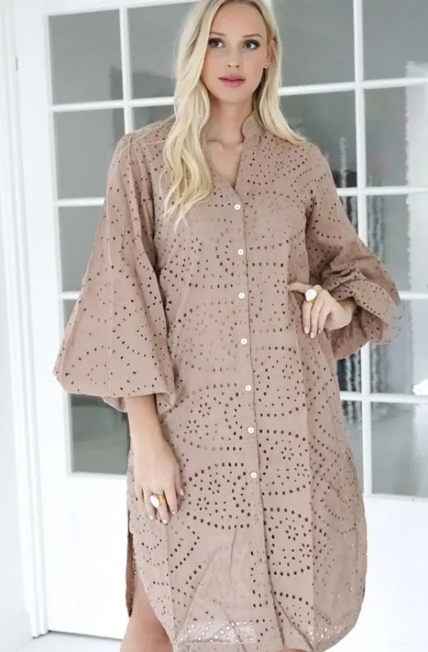 BLOND HOUR - Angelic Shirt Dress - Taupe Online