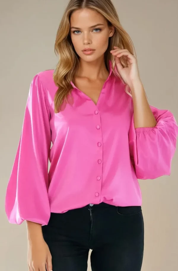 BLOND HOUR - Aurora Blouse - Cerise New