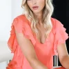 BLOND HOUR - Beatrice Top - Coral Online