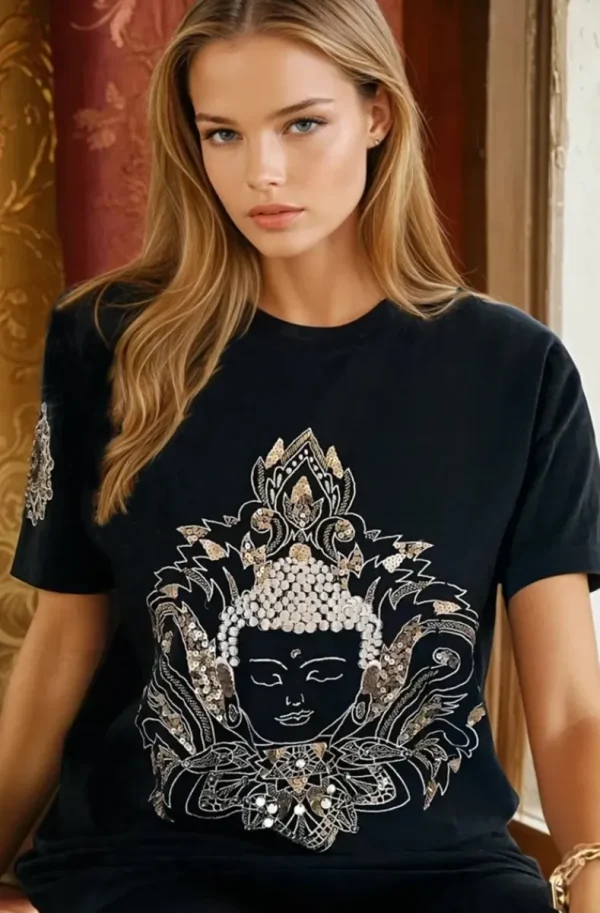 BLOND HOUR - Buddha Tshirt - Black Outlet