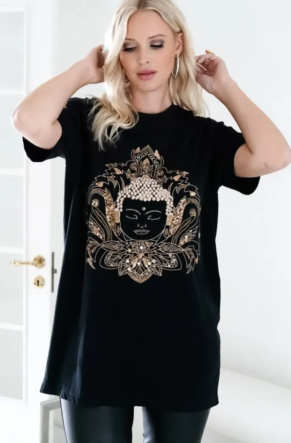 BLOND HOUR - Buddha Tshirt - Black Outlet