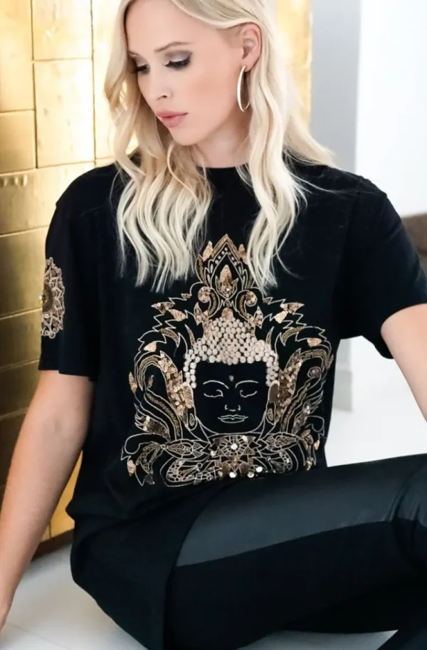 BLOND HOUR - Buddha Tshirt - Black Outlet