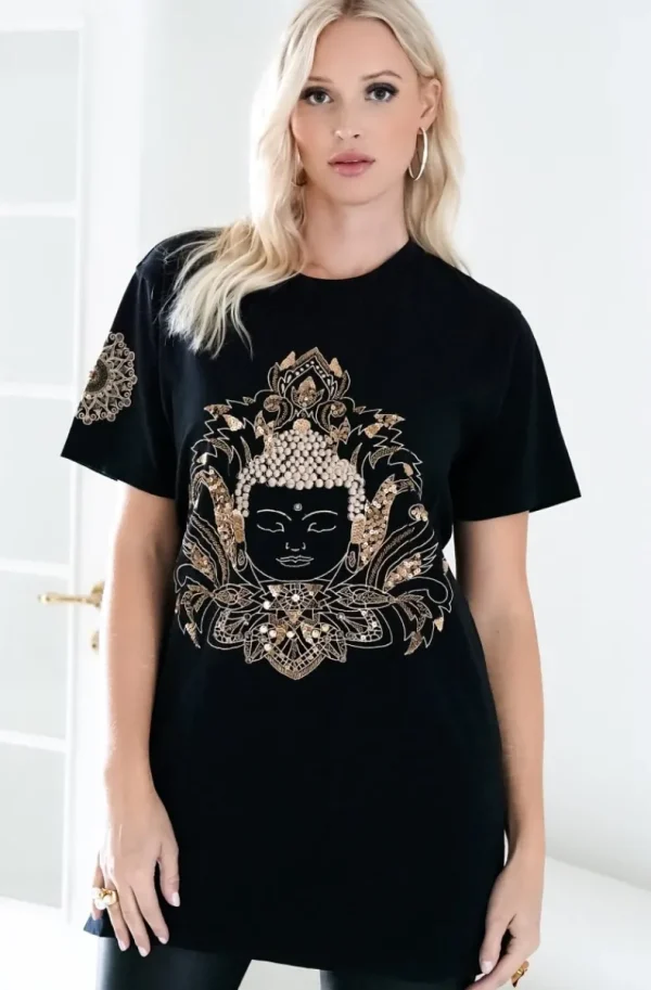 BLOND HOUR - Buddha Tshirt - Black Outlet