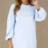 BLOND HOUR - Champagne Sweatshirt Dress - Light Blue Hot