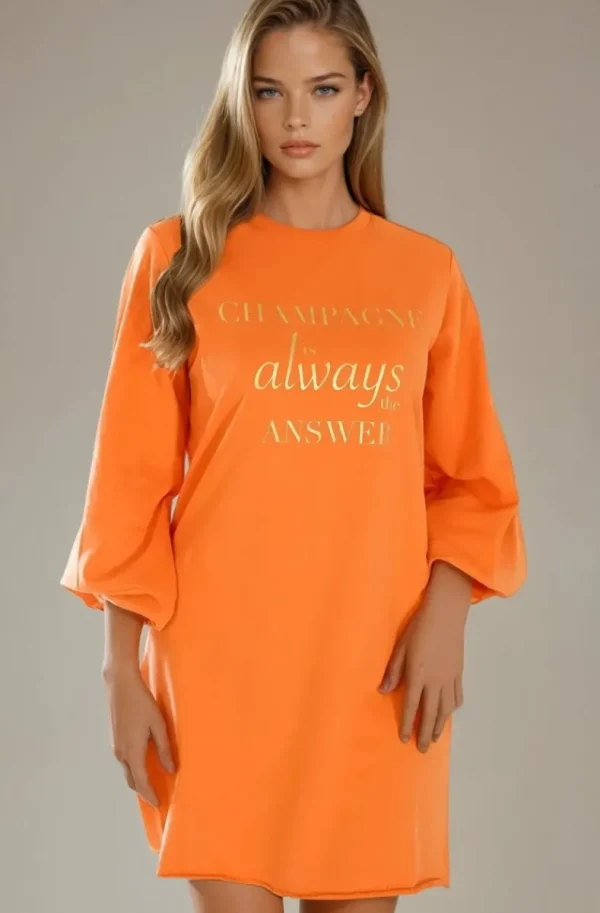 BLOND HOUR - Champagne Sweatshirt Dress - Orange Online