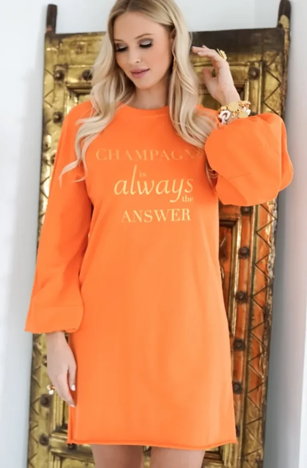 BLOND HOUR - Champagne Sweatshirt Dress - Orange Online