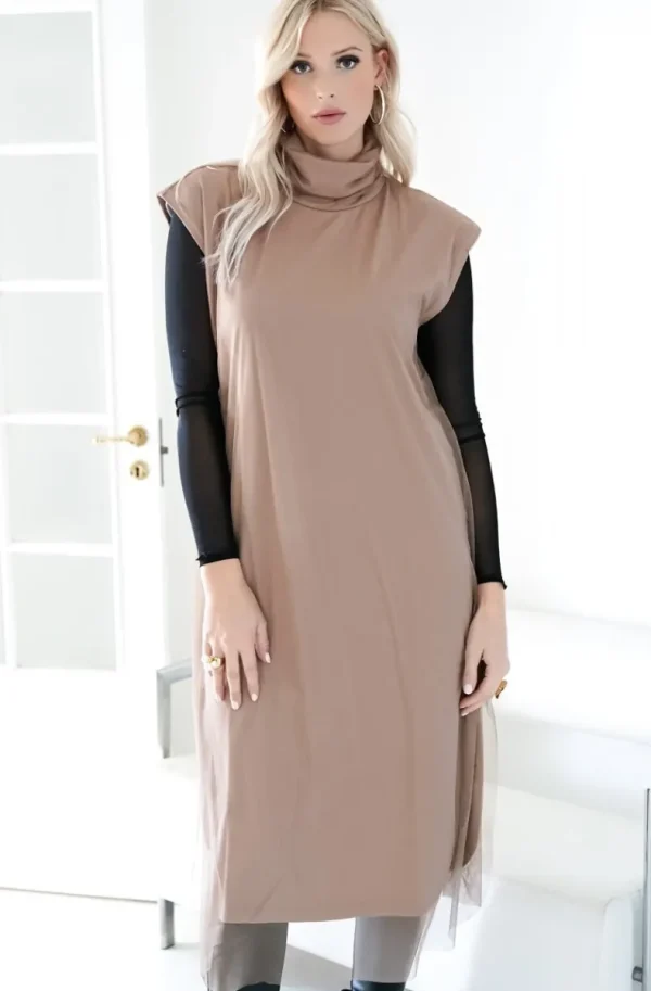 BLOND HOUR - Escape Vest Dress - Taupe Discount