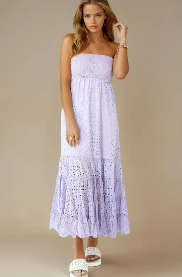 BLOND HOUR - Formentera Maxidress Smock - Lavender Outlet