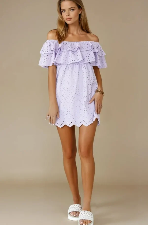 Plain Vanilla & Other Brands We Love Blond Hour - Formentera Offshoulder Dress Short - Lavendel Fashion