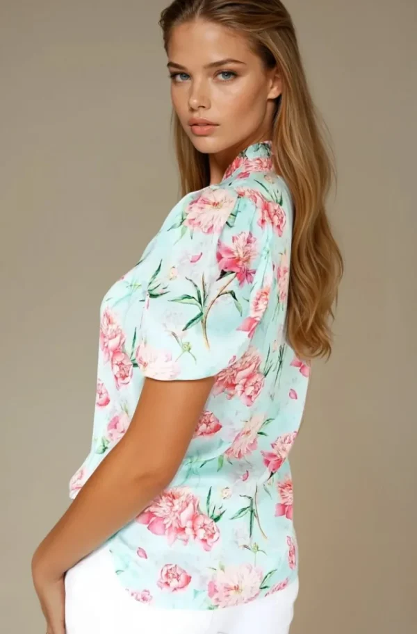 BLOND HOUR - Mizzle Blouse - Pink Flower Clearance