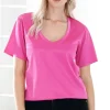 BLOND HOUR - Perfect Shiny V-neck Top - Cerise Online