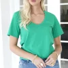 BLOND HOUR - The perfect V- neck tshirt - Vibrant Green Fashion