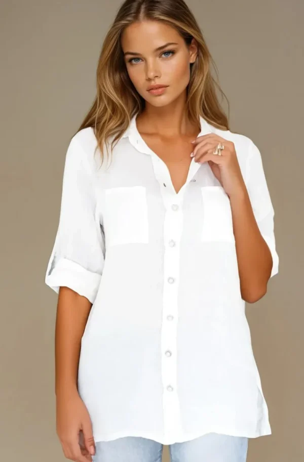 BLOND HOUR - Time Linen shirt - White Outlet