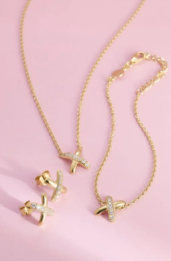 CAROLINA GYNNING JEWELRY - Cross My Heart Necklace Goldplated Outlet