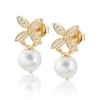 CAROLINA GYNNING JEWELRY - Ellipse Mini Pearl Earrings Goldplated Clearance