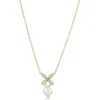 CAROLINA GYNNING JEWELRY - Ellipse Mini Pearl Necklace Goldplated Clearance