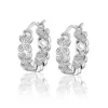 CAROLINA GYNNING JEWELRY - Sparkling Ellipse Mini Creol Earrings S Silver Hot