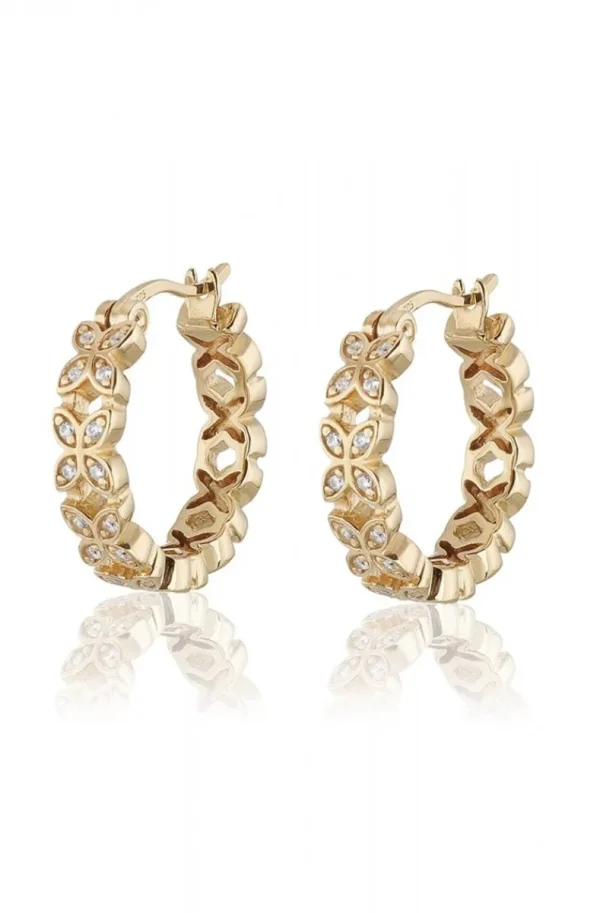 CAROLINA GYNNING JEWELRY - Sparkling Ellipse Mini Creol Earringss L Goldplated Sale