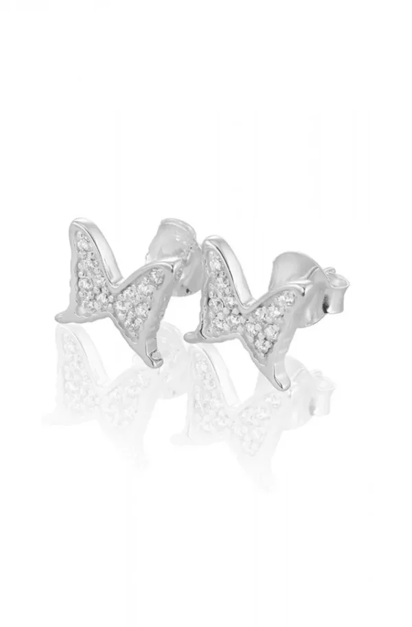 CAROLINA GYNNING JEWELRY - Petite Papillion Sparkling Earrings Silver Online