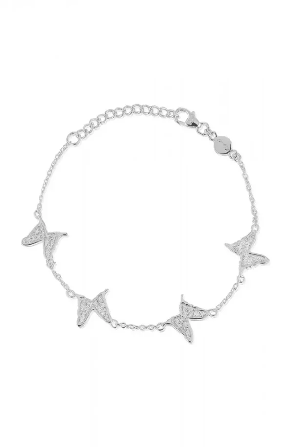 CAROLINA GYNNING JEWELRY - 4 Petite Papillion Sparkling Bracelet Silver New