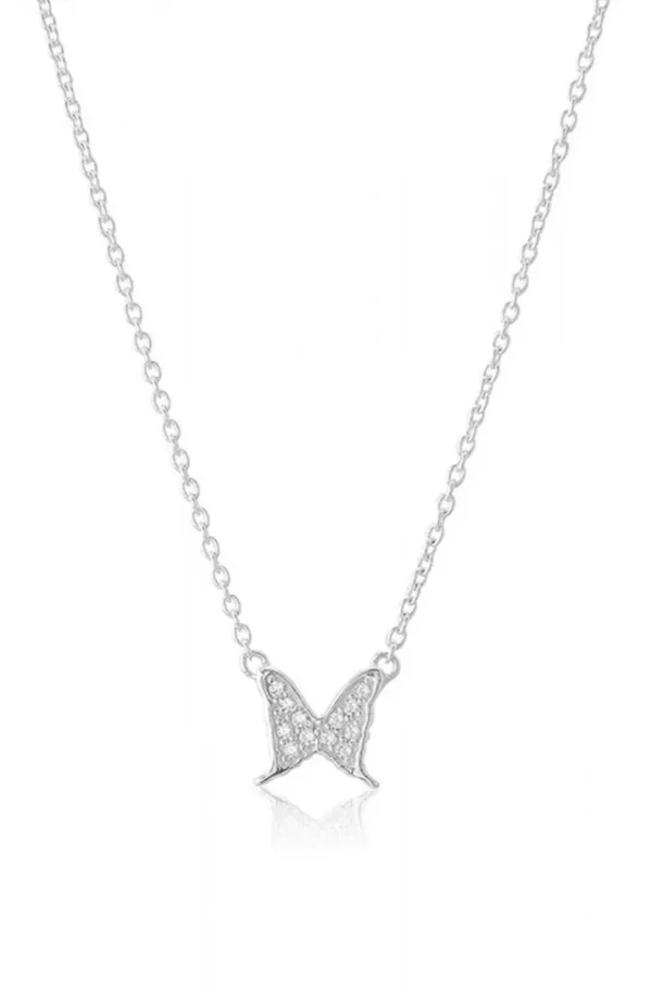 CAROLINA GYNNING JEWELRY - Petite Papillion Sparkling Necklace Silver New