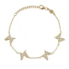 CAROLINA GYNNING JEWELRY - 4 Petite Papillion Sparkling Bracelet Goldplated New