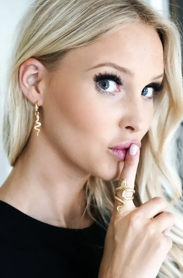 CAROLINA GYNNING JEWELRY - Snake Earrings Goldplated Discount