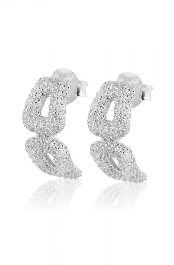 CAROLINA GYNNING JEWELRY - Classy Stud Earrings Silver Clear Discount