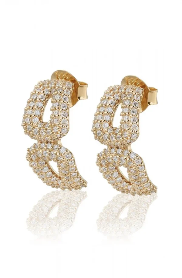 CAROLINA GYNNING JEWELRY - Classy Stud Earrings Goldplated Clear Hot