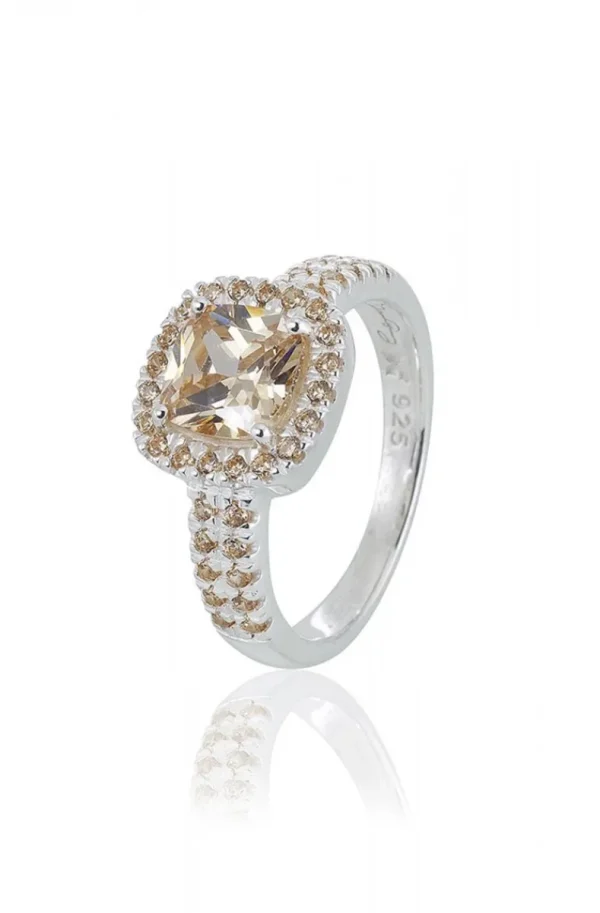 CAROLINA GYNNING JEWELRY - Glamorous Ring Silver Champagne Clearance