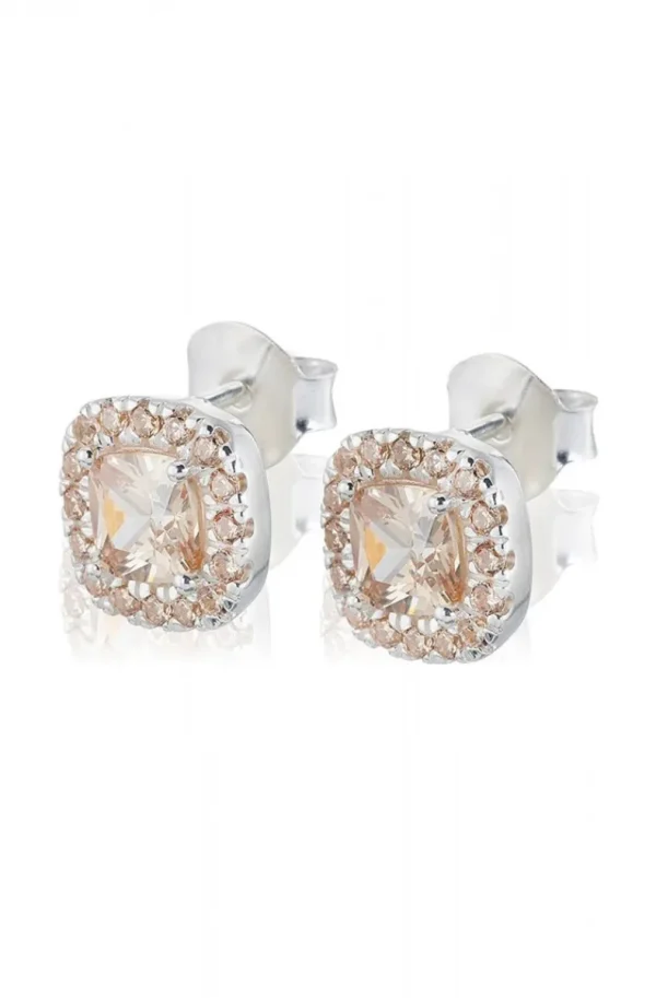 CAROLINA GYNNING JEWELRY - Glamorous Stud Earrings Silver Champagne Discount