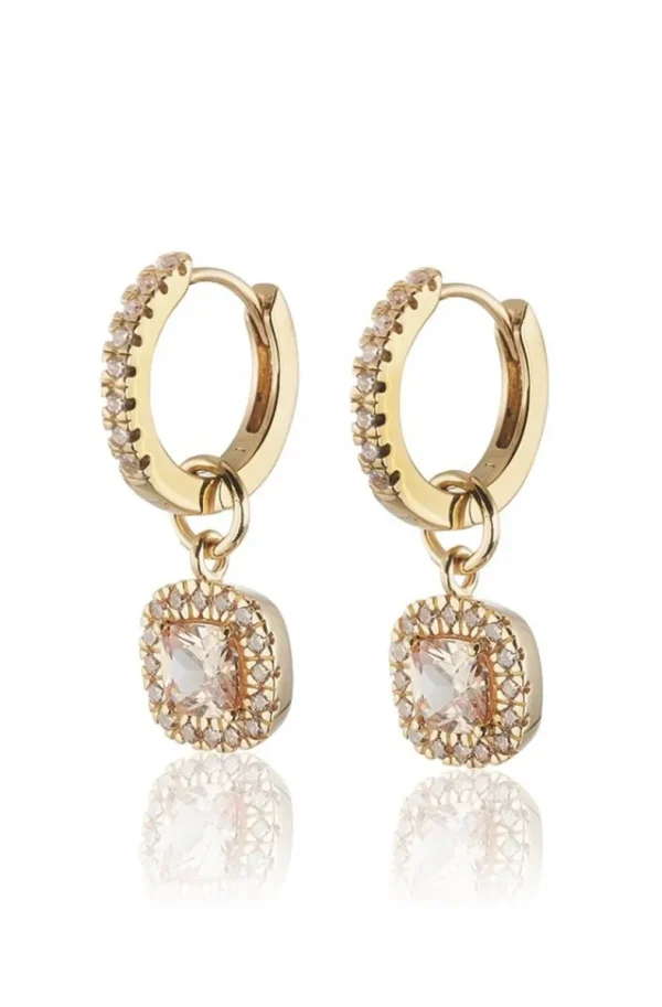 CAROLINA GYNNING JEWELRY - Glamorous Creol Earrings Goldplated Champagne Fashion