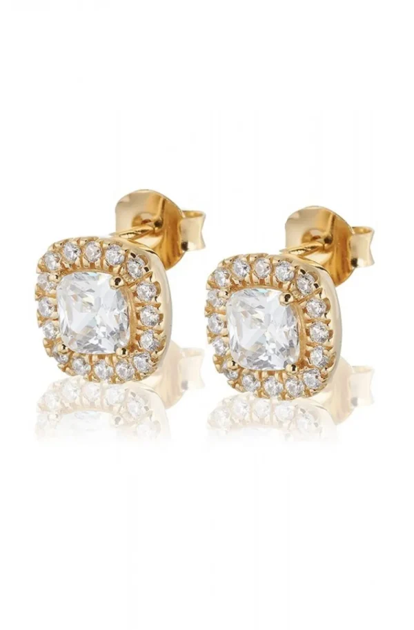 CAROLINA GYNNING JEWELRY - Glamorous Stud Earrings Goldplated Clear Clearance