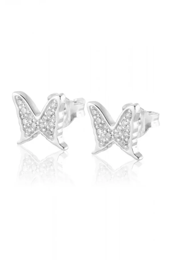 CAROLINA GYNNING JEWELRY - Petite Papillion Sparkling Earrings Silver Online