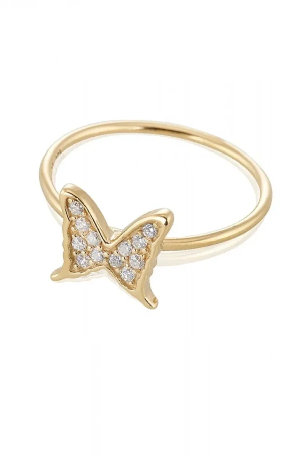 CAROLINA GYNNING JEWELRY - Petite Papillion Sparkling Ring Goldplated Hot