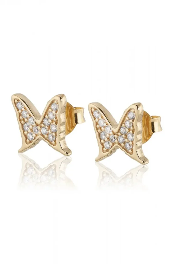 CAROLINA GYNNING JEWELRY - Petite Papillion Sparkling Earrings Goldplated Fashion