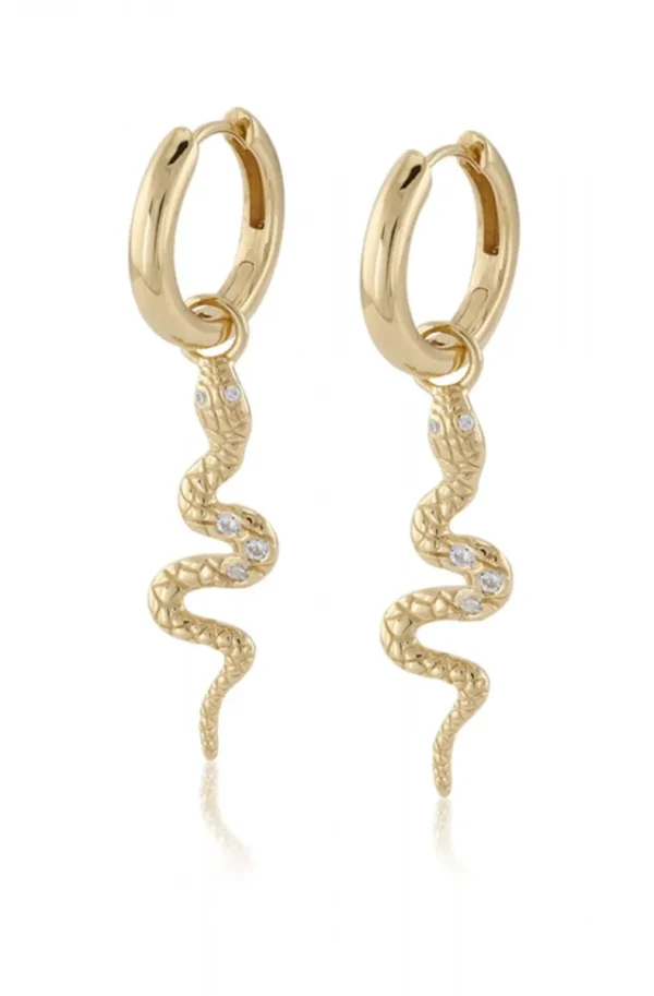 CAROLINA GYNNING JEWELRY - Snake Earrings Goldplated Discount