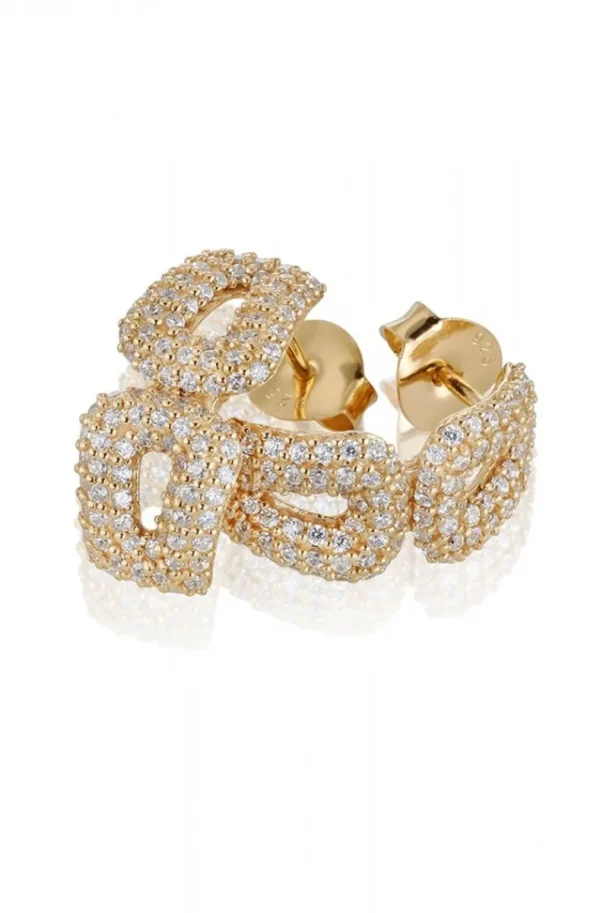 CAROLINA GYNNING JEWELRY - Classy Stud Earrings Goldplated Clear Hot