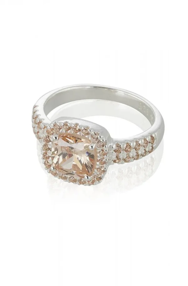 CAROLINA GYNNING JEWELRY - Glamorous Ring Silver Champagne Clearance