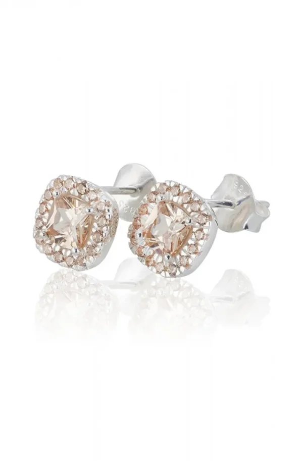 CAROLINA GYNNING JEWELRY - Glamorous Stud Earrings Silver Champagne Discount