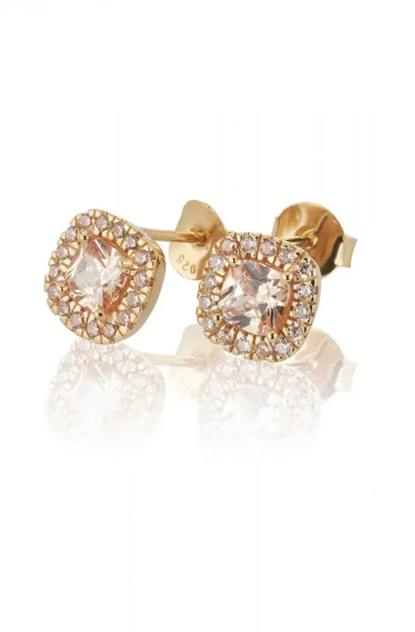 CAROLINA GYNNING JEWELRY - Glamorous Stud Earrings Goldplated Champagne Best